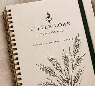 Little Loaf Field Journal cover with botanical wheat illustration